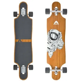 Apollo Twin Tip DT Fiberglas Longboards, Extrem leicht und stabil braun|blau 40"