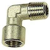 Riegler Winkelstück, innen/außen, G/R 1/4, SW 13, Messing vernickelt