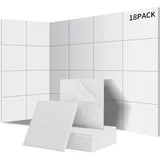 Sonuvia 18 Stück Quadratische Akustikplatten selbstklebend, Schallschutz & Schalldämmung für Wände & Türen – 230kg/m3, NRC 0.95, 100% Polyester, Ideal für Schallschutz Wand, Porzellan weiß