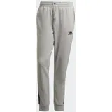 Adidas Essentials French Terry Tapered Cuff 3-Streifen Hose Medium Grey Heather / Black S