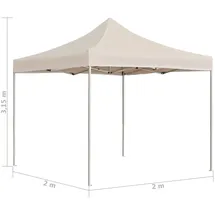 vidaXL Alu Profi-Partyzelt 2 x 2 m creme