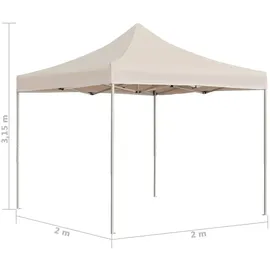vidaXL Alu Profi-Partyzelt 2 x 2 m creme