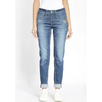 Gang Relax-fit-Jeans GANG "94AMELIE" Gr. 28, N-Gr, blau (calm ocean) Damen Jeans mit doppelter rechter Gesäßtasche