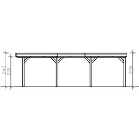SKANHOLZ Carport Grunewald 3,21 x 7,96 m unbehandelt mit Aluminiumdach