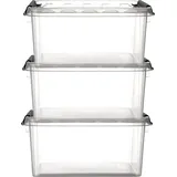 orthex 35100703 3er-Set Clipbox Smart Store Classic 31, 32 Liter, transparent