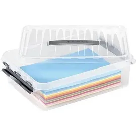 SUNWARE Q-Line Aufbewahrungsbox 40 x 30 x 11 cm 6-tlg. transparent/silber