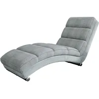 Mirjan24 Sessel Holiday Cord 62 x 84 x 180 cm Grau mit Hocker