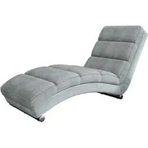 Mirjan24 Sessel Holiday Cord 62 x 84 x 180 cm Grau mit Hocker