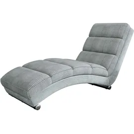 Mirjan24 Sessel Holiday Cord 62 x 84 x 180 cm Grau mit Hocker