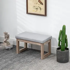 Homcom Fußbank Polsterhocker 68 x 42 x 38 cm Grau