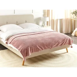 Beliani Kaweri Kuscheldecke 150 x 200 cm Rosa