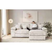 Home affaire Ecksofa Soft&Cosy XL L-Form, B: 246 cm - OTTO. Verlässliche Qualität., Mega-Sofa, Cord oder Chenille-Struktur, mit Federkern & 4 Zierkissen beige