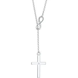 Elli Y-Kette mit Kreuz und Infinity Symbol 925 Silber