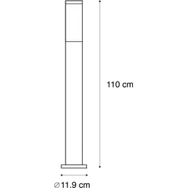 QAZQA Außenleuchte Stahl 110 cm inkl. E27 LED-Lampe silber