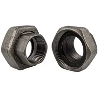 Gebo Pumpenverschraubungs-Set mit EPDM Dichtung, Temperguss schwarz, 1 1/4