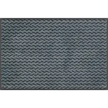 Wash+Dry FUßMATTE Duo Denim, Anthrazit, Blaugrau, Streifen, rechteckig, 50x75 cm, Oeko-Tex® Standard 100, schmutzabweisend, für Fußbodenheizung geeignet, rutschhemmend, pflegeleicht, Teppiche - 2 Jahre Gewährleistung - mind.