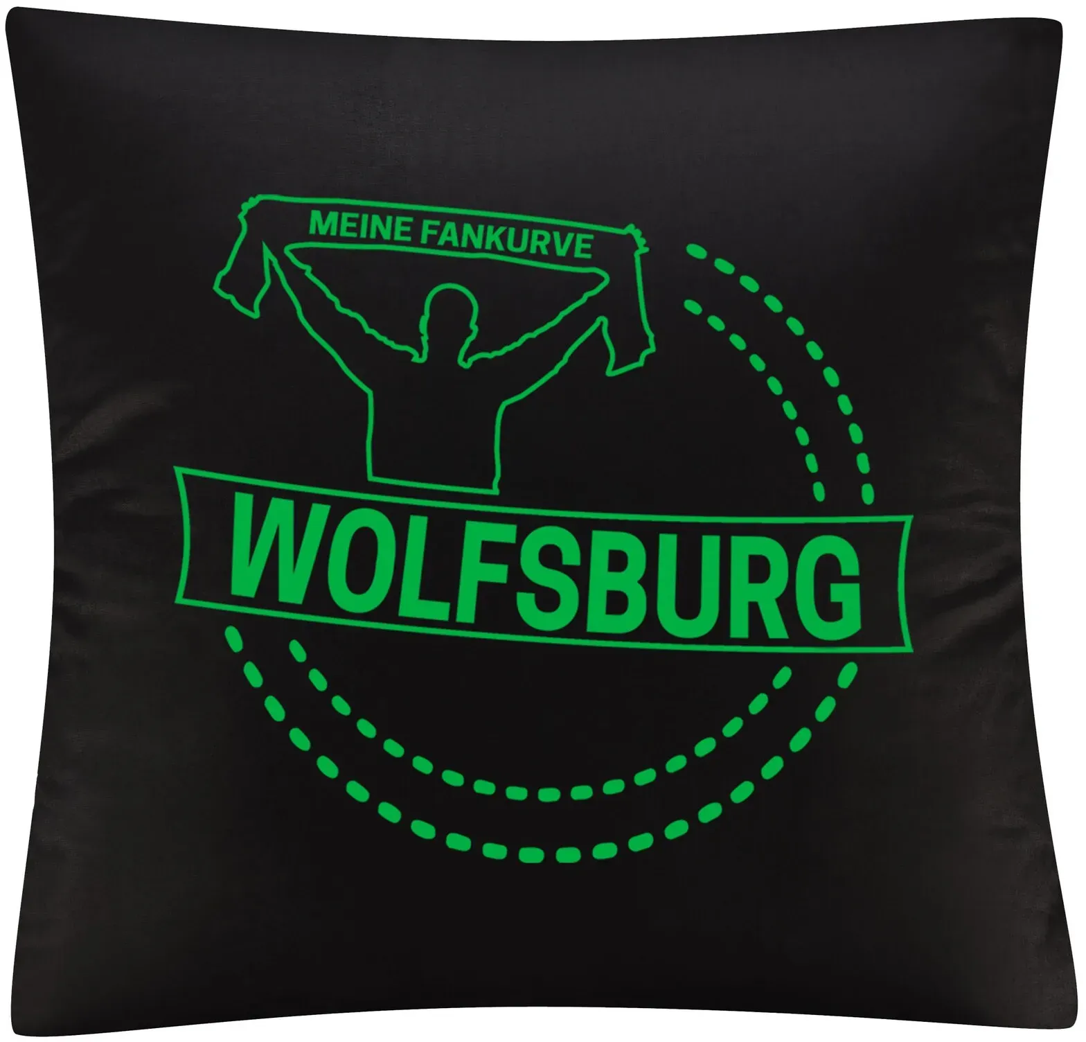 multifanshop® Kissenbezug  - Wolfsburg - Meine Fankurve - Druck grün