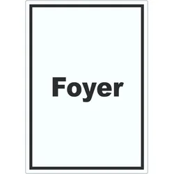 Foyer Aufkleber mit Text Eingangshalle Empfangshalle hochkant A2 (420x594mm)