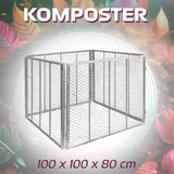 V2Aox Komposter Stahl verzinkt Kompost Metallkomposter Kompostbehälter Kompostgitter 100 x 100 x 80 cm Garten Gitter Kompost Kompostierer V2aox