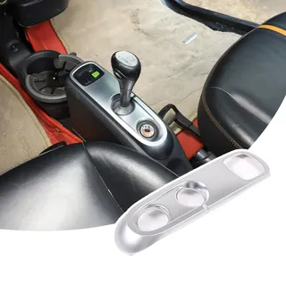 DIYUCAR ABS Kunststoff Auto Mittelkonsole Schalttafel Rahmen Abdeckung Verkleidung für Mercedes-Benz Smart 451 Fortwo 2009-2015 LHD (Silber)