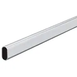 Gedotec Kleiderstange 2500 mm Schrank-Stange Oval Wand-Montage | Schrankrohr Stahl verchromt | Möbelrohr 30 x 15 mm | Möbelstange kürzbar | 5 Stück - Garderobenstange mit 10 Stück Schrankrohrlager