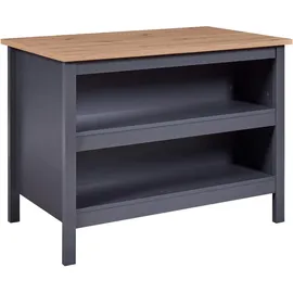 Interlink Kücheninsel Nellina 124 x 91,5 x 75 cm Anthrazit / Eiche Artisan