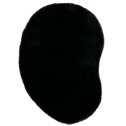Hochflor-Teppich BRUNO BANANI "Dana Bean shape, besondere Form, weich, Mikrofaser Teppiche" Gr. 70, schwarz, B:100cm H:30mm L:150cm, Kunstfaser, Teppiche, organische Form, uni, Wohnzimmer, Schlafzimmer, Esszimmer