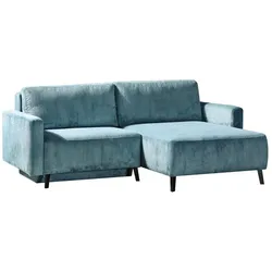 Ecksofa Hagen Cord Blau, Grün Petrol