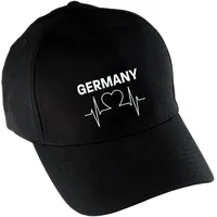 Multifanshop Baseballcap - Germany - Herzschlag - Druck weiß