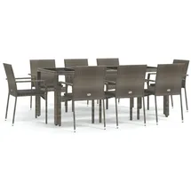 vidaXL Garten-Essgruppe 9-tlg. Grau
