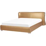 Wasserbett Leder gold 180 x 200 cm PARIS