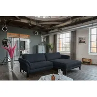 KAWOLA Sofa MALTA Ecksofa Stoff schwarz Recamiere rechts -