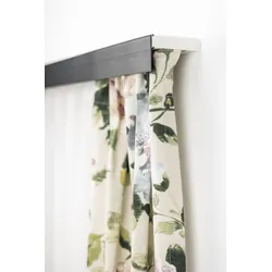 Gardinenschiene GARESA "Kunststoffschiene mit Blende", schwarz, L:210cm, Kunststoff, Gardinenstangen, Deckenmontage, verlängerbar, einfache Montage, schlicht