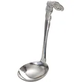 Gräwe ostfriesischer Sahnelöffel, gebogen, groß, Rosendekor