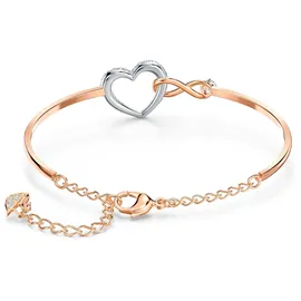 Swarovski Armreif 5518869 Infinity Heart, weiss, Metallmix