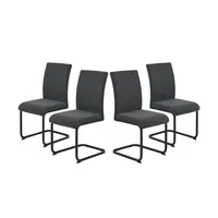 Hela Polsterschwingstuhl 4er-Set - grau ¦ Maße (cm): B: