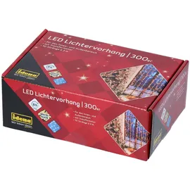 IDENA 3,0 x 3,0 m LED Lichtervorhang transparent 3,0 m - Weiß