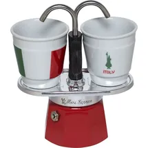 Bialetti Mini Express 90 ml 2 Tassen Rot/Weiß