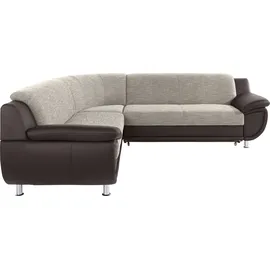 TRENDMANUFAKTUR Ecksofa Rondo 3 Kunstleder 3-Sitzer Beige