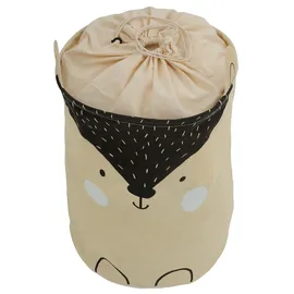 OTTO home Wäschesack OTTO HOME "Millisy", beige (natur), B:35cm H:50cm T:35cm Ø:35cm, Baumwolle, Polyester, Wäschesammler, mit Igel-Motiv, Höhe ca. 50 cm