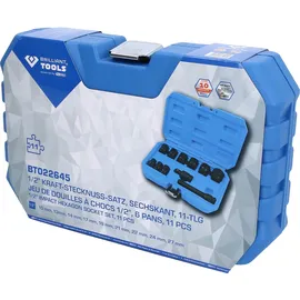 BRILLIANT TOOLS 1/2" Kraft-Stecknuss-Satz Sechskant 11-tlg.