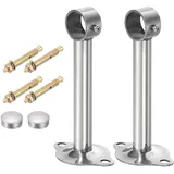QUARKZMAN 2 Stück Gardinenstange Halterung Handtuchstange vorhangstange für 25mm/0,98" Rohrlänge 150mm/5,91" Edelstahl Deckenhalterung Gardinenstange für Wände Kleiderschrank Gardinenrohr