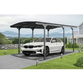Floraworld Carport mit gewölbtem Dach 3,00 x 5,05 m anthrazit inkl. Regenrinne