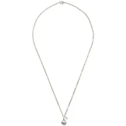 Gemshine Kette mit Anhänger '3-D Welt Globus Weltkugel CHALCEDON' silver coloured Grau Damen 