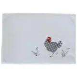 texpot Tischdecke Tischläufer Stickerei Hahn Ostern (1-tlg) weiß