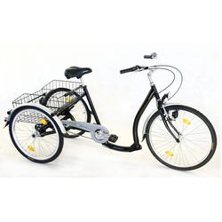 Erwachsenendreirad WILD EAGLE "ECO" Fahrräder Gr. 48 cm, 26 Zoll (66,04 cm) hinten: 24 Zoll (60,96 cm), schwarz Dreiräder Fahrrad
