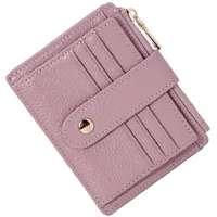 BTNEEU Kreditkartenetui Damen Echtes Leder Geldbörse Klein RFID Schutz Kartenetui mit Münzfach Herren Geldbeutel Mini Portemonnaie Visitenkartenetui Slim Card Holder mit 9 Kartenfächer (Pink)