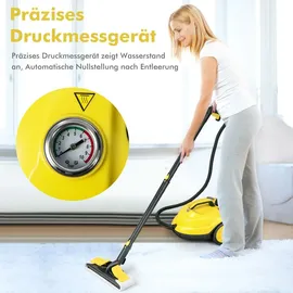 Costway Dampfreiniger 2000W, mobile Reinigungsmaschine mit 1,8 L Tank und 13 Zubehörsätze, Dampfbesen für Teppiche, Fenster, Glas und Vorhänge,...