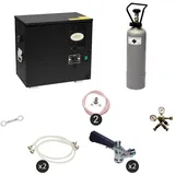 ich-zapfe Komplett Set Zapfanlage, Bierzapfanlage AS-40, 2-leitig, Durchlaufkühler, Nasskühler - Untertheke, Green Line, Zapfkopf:5 Liter Adapter,Zapfkopf 2:Flach