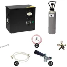 ich-zapfe Komplett Set Zapfanlage, Bierzapfanlage AS-40, 2-leitig, Durchlaufkühler, Nasskühler - Untertheke, Green Line, Zapfkopf:5 Liter Adapter,Zapfkopf 2:Flach